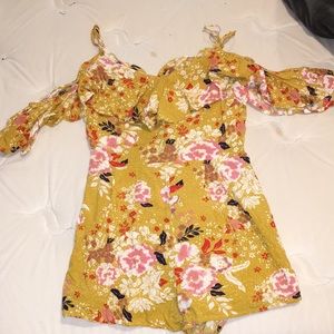 Lulus yellow floral romper